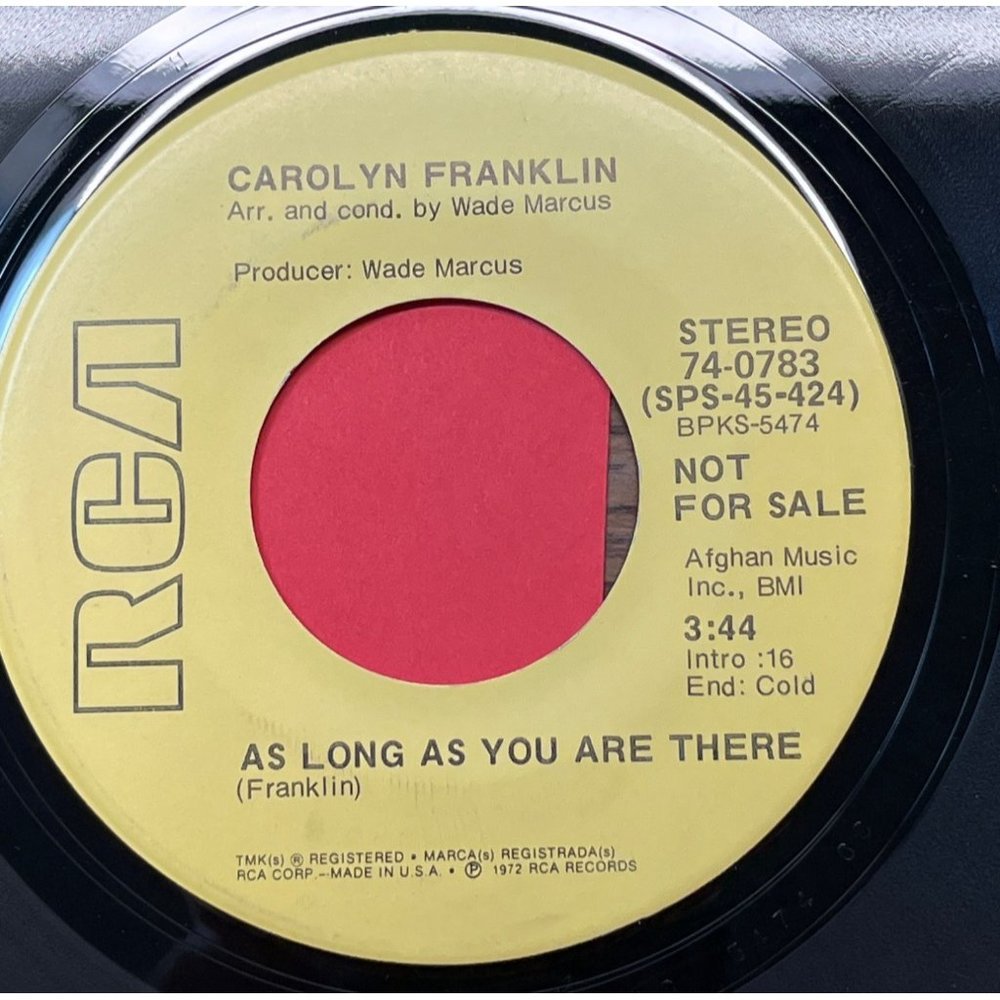 Carolyn Franklin As Long As You Are There 45 Soul Funk Promo RCA 74-0783